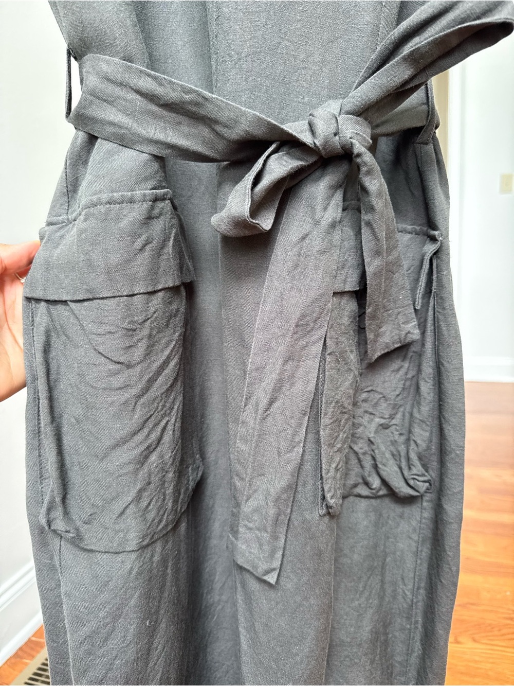 Mango Linen Blend Shirt in Charcoal Grey - Picture 3 of 6